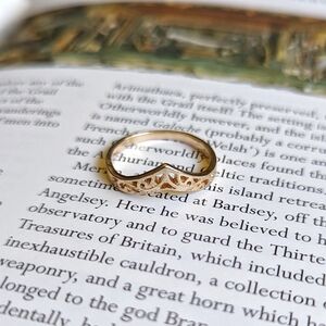 Gold Tone Dainty Filigree Ring Size 7.5